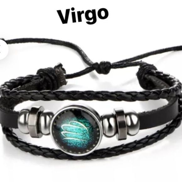 New Genuine Leather Virgo Birthday Zodiac Sign Bracelet - Picture 3 of 7
